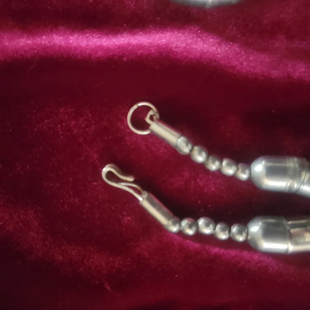 Vintage Sterling Silver Stacked Beaded Snake Tube Necklace - Picture 4 of 5